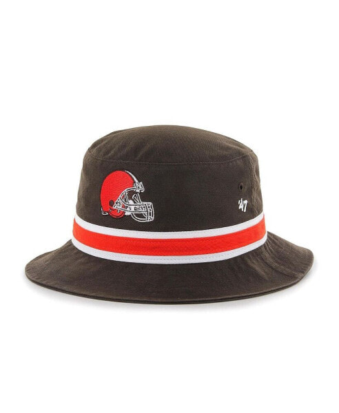 Men's Brown Cleveland Browns Logo Striped Bucket Hat