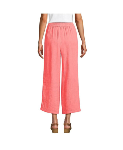 Women's High Rise Gauze Crop Pants