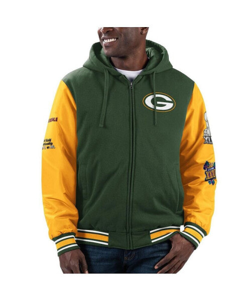 Куртка с капюшоном G-III Sports by Carl Banks Green Bay Packers Грин, Голд для мужчин - с полным молнией