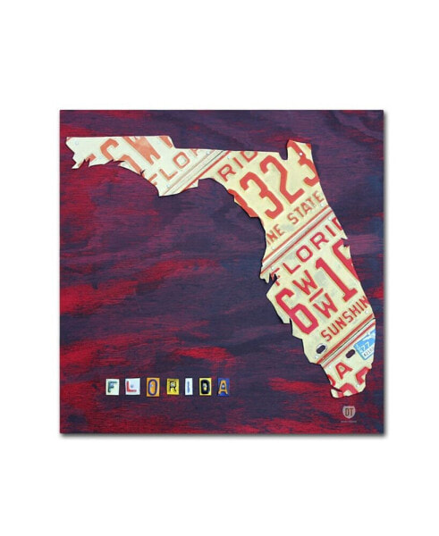 Design Turnpike 'Florida License Plate' Canvas Art - 18" x 18" x 2"
