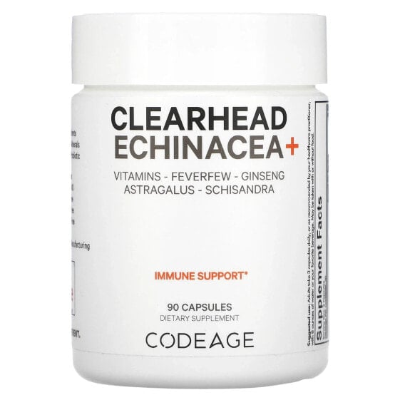 Clearhead Echinacea+, Vitamins, Feverfew, Ginseng, Astralagus, Schisandra, 90 Capsules