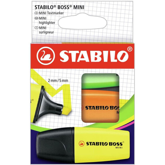 STABILO Assorted Boss Mini Pack Fluorescent Marker 3 Units