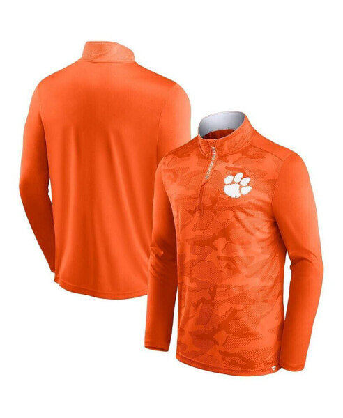Куртка Fanatics мужская оранжевая с камуфляжным узором Clemson Tigers Depth Chart Camo Jacquard Quarter-Zip
