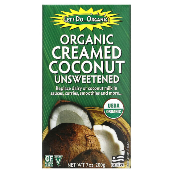 Органический кокосовый крем Edward & Sons Let's Do Organic, без сахара, 7 унций (200 г)