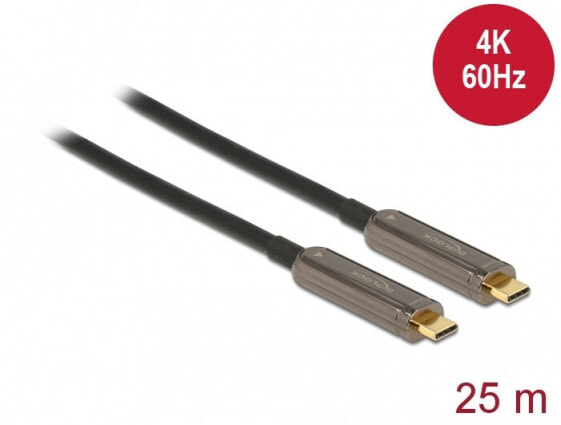 Delock 84126 - 25 m - USB C - USB C - USB 3.2 Gen 1 (3.1 Gen 1) - 21600 Mbit/s - Black