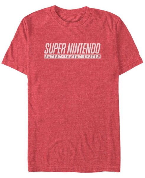 Nintendo Men's Snes Super Nintendo Entertainment System Text Short Sleeve T-Shirt