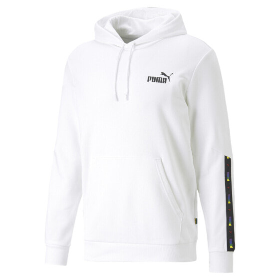 Puma Ess Tape Love Is Love Pullover Hoodie Mens White Casual Outerwear 67336402