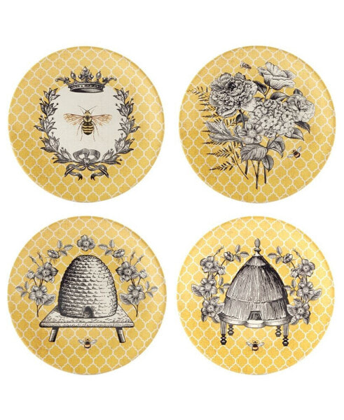 French Bees Set of 4 Salad Plates