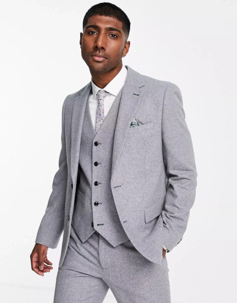 Harry Brown wedding tweed slim fit suit jacket