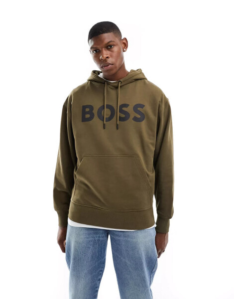 BOSS Orange WeBasic logo hoodie in khaki