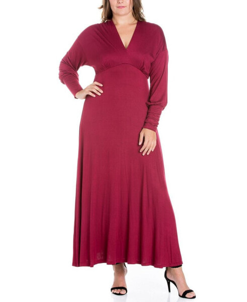 Women's Plus Size Bishop Sleeves Maxi Dress