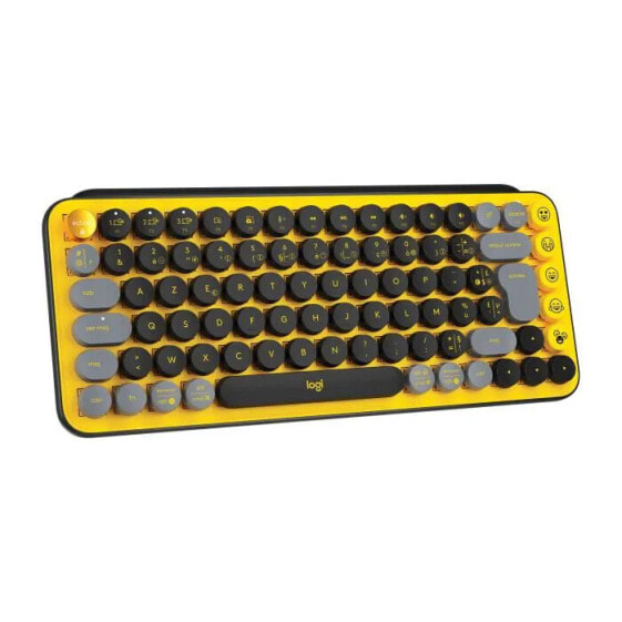 Kabellose Logitech-Tastatur Mechanische POP-Tasten mit anpassbaren Emoji-Tasten, Bluetooth oder USB, robustes, kompaktes Design Gelb