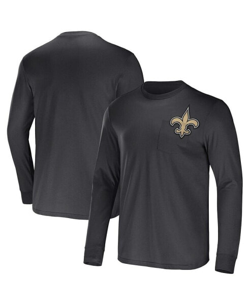 Men's NFL x Darius Rucker Collection by Charcoal New Orleans Saints Team Long Sleeve T-shirt