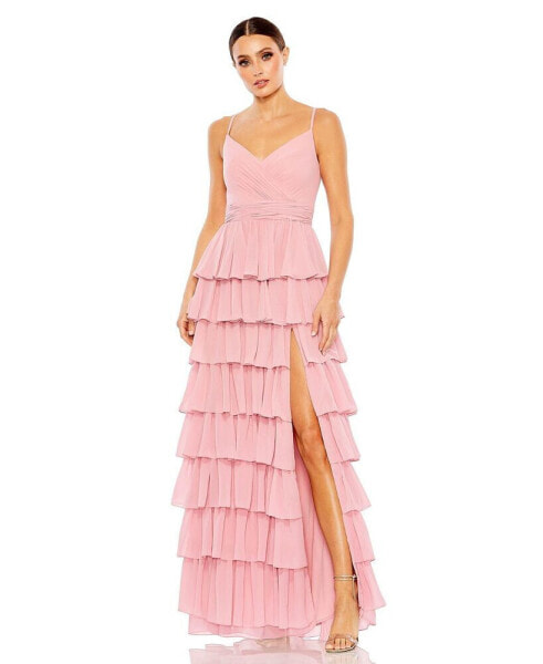 Women's Ieena Ruffled Tiered Sleeveless Gown