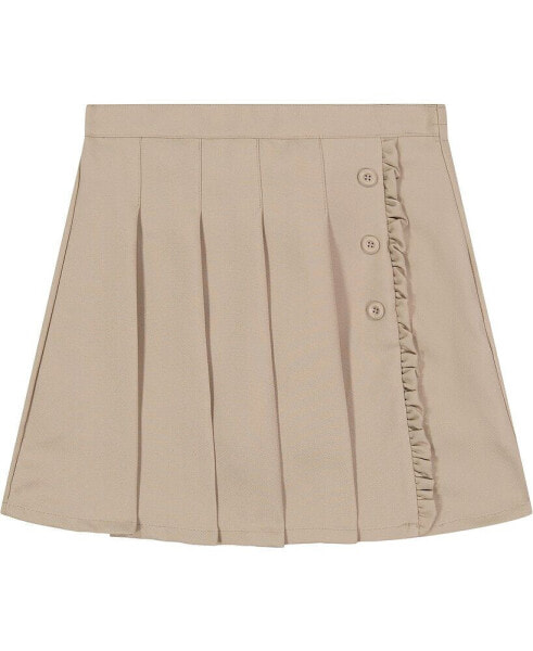 Little Girls Uniform Pleated Scooter with Ruffle Skorts