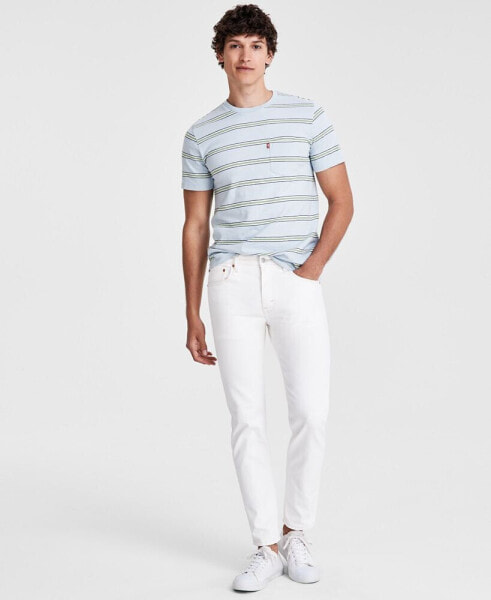 Men's Slim-Fit Tapered White Jeans