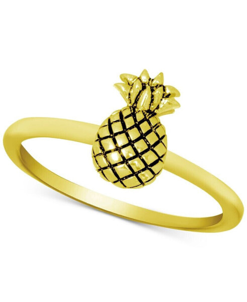 Pineapple Ring in Gold-Plate