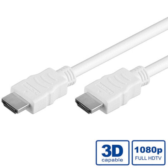 Кабель HDMI высокой скорости Value + Ethernet - M/M 2 м - 2 м - HDMI Type A (Стандартный) - HDMI Type A (Стандартный) - 1920 x 1080 пикселей - 3D - белый