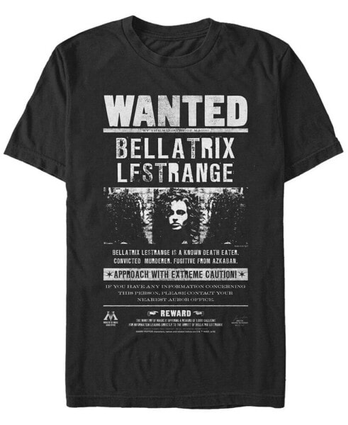 Harry Potter Men's Bellatrix Lestrange Wanted Poster Short Sleeve T-Shirt
