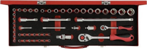 Zestaw narzędzi Gedore Gedore Red socket set 1/4 "+ 1/2", 49 pieces (red, with 2 switching creaking, SW 4mm - 24mm)