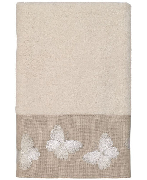 Yara Butterfly Bordered Cotton Bath Towel, 27" x 50"