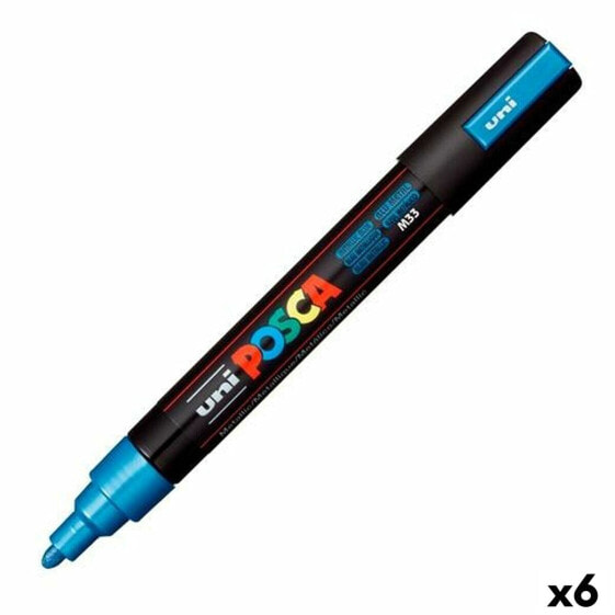 Ручки маркерные POSCA PC-5M Синие (6 штук)