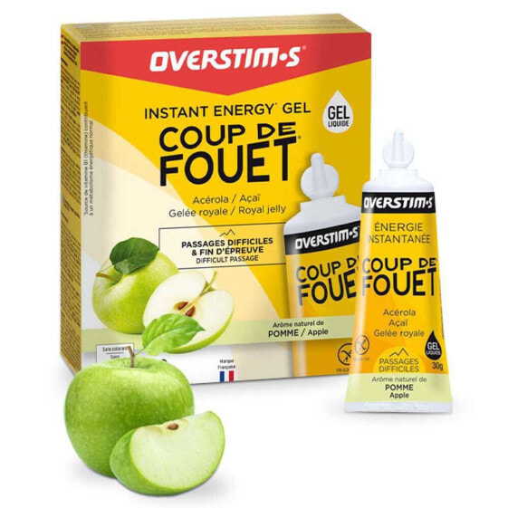 OVERSTIMS Coup De Fouet 30g Green Apple Energy Gels Box 10 Units