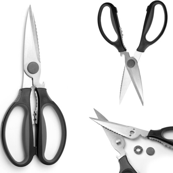 Ножницы кухонные с раздвижными лезвиями и мягким ухватом + открыватель - HENDI 856284