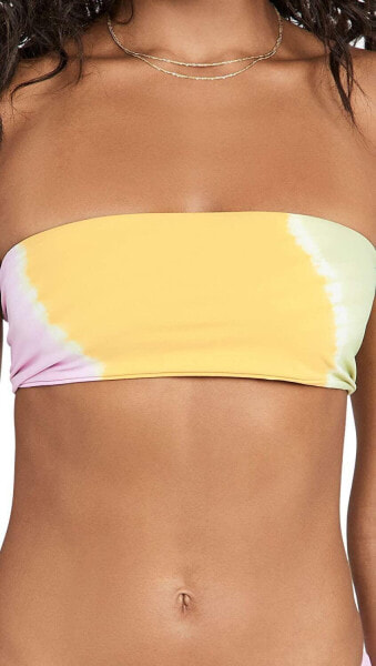 LSpace 278522 Women's Beach Wave Bikini Top, Diagonal Sunburst, Yellow, Print, M