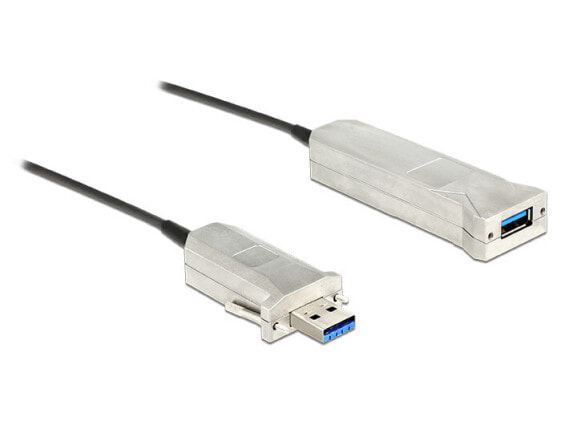 Delock 50m USB3.0-A + USB Micro-B/USB3.0-A - 50 m - USB A - USB A/Micro-USB B - USB 3.2 Gen 1 (3.1 Gen 1) - Male/Female - Black - Silver