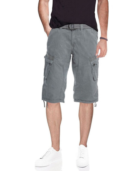 Men's Belted Capri Cargo Shorts