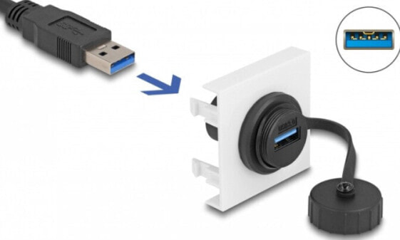 Портативная модульная USB-панель Easy 45 Module SuperSpeed USB 5 Gbps (USB 3.2 Gen 1) USB Type-A female Delock 45 x 45 мм