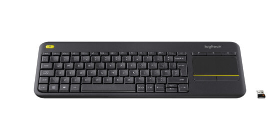 Logitech Wireless Touch Keyboard K400 Plus - Full-size (100%) - Wireless - RF Wireless - QWERTY - Black