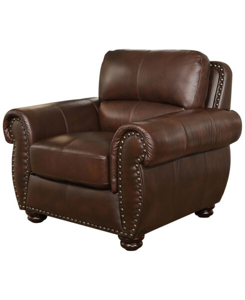 Arther 43" Leather Traditional Armchair