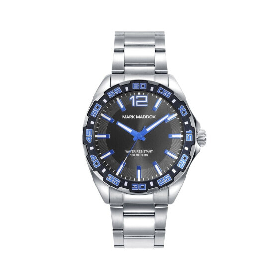 Мужские часы Mark Maddox HM0143-55 Чёрный Серебристый (Ø 44 mm)