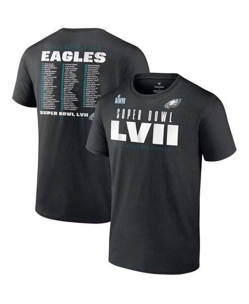 Men's Black Philadelphia Eagles Super Bowl LVII Varsity Team Roster Big and Tall T-shirt