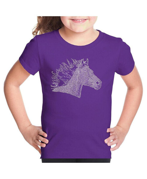 Big Girl's Word Art T-shirt - Horse Mane