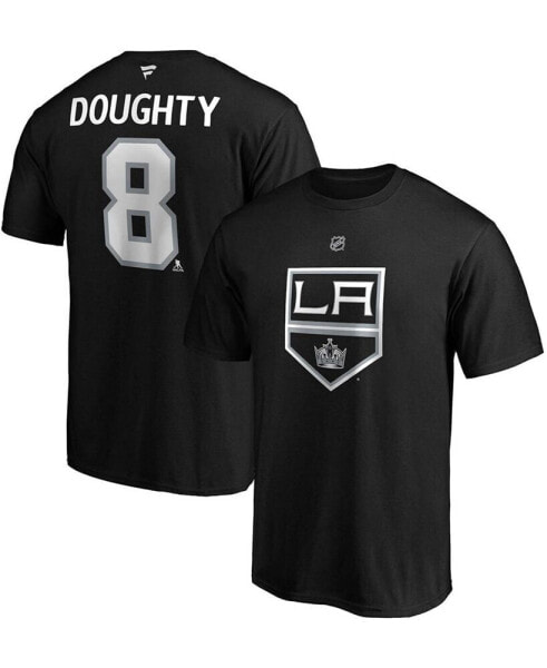 Men's Drew Doughty Black Los Angeles Kings Authentic Stack Name and Number Team T-shirt