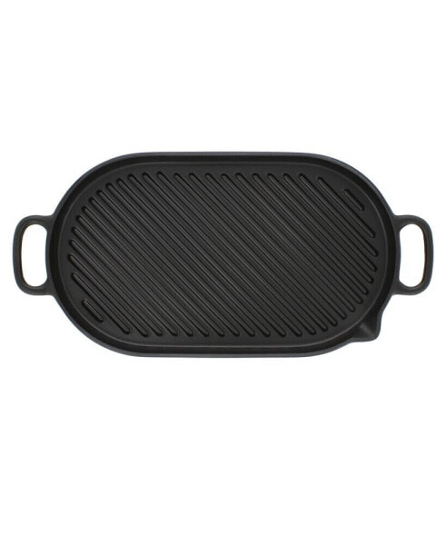French Oval Cast Iron Grill Pan, 18-inch