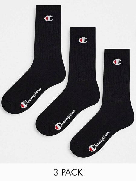 Champion crew socks in black 3 pack