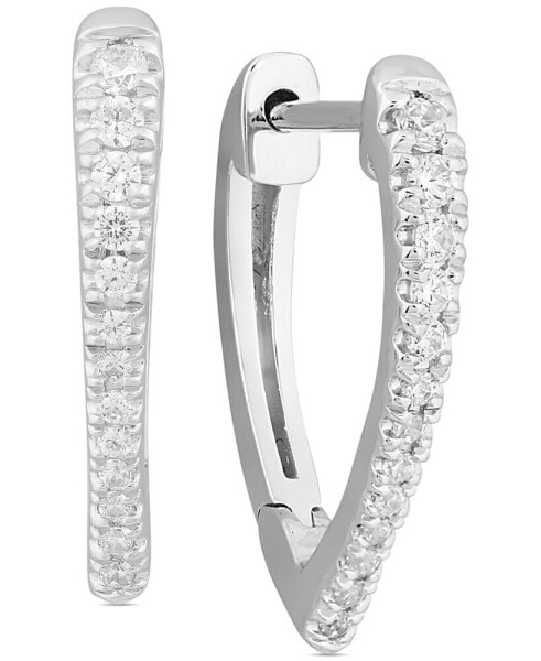 Diamond Chevron Hoop Earrings (1/6 ct. t.w.) in 10k White Gold