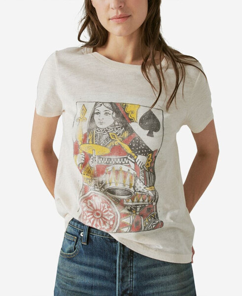 Women's Cotton Queen Of Spades Boyfriend Tee