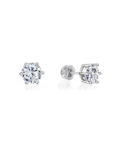 5A Cubic Zirconia 7mm Geometric Stud Earrings