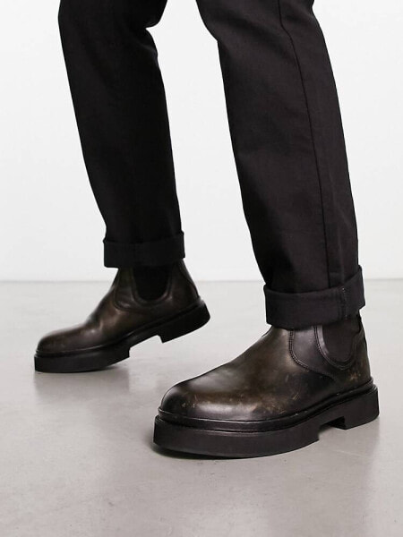 AllSaints Jonboy leather boots in brown