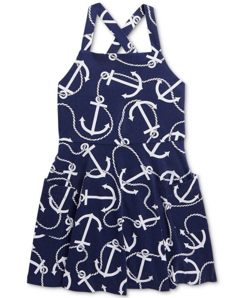 Toddler & Little Girls Anchor-Print Cotton Jersey Dress