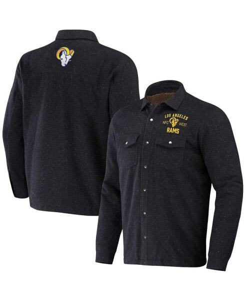 Men's NFL x Darius Rucker Collection by Charcoal Los Angeles Rams Shacket Full-Snap Jacket