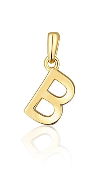 Minimalist gold-plated letter "B" pendant SVLP0948XH2GO0B