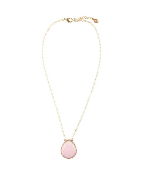Dreamy Bronze and Genuine Pink Opal Pendant Necklace