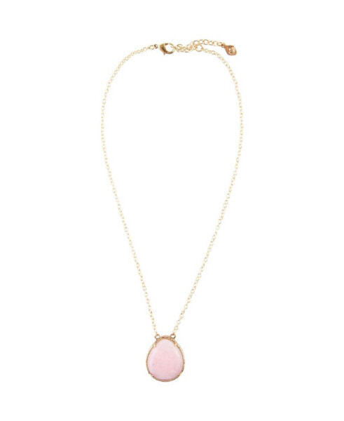 Barse dreamy Bronze and Genuine Pink Opal Pendant Necklace