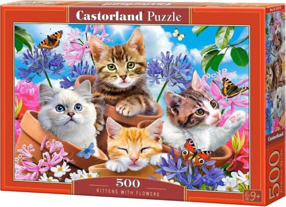 Пазл развивающий Castorland 500 Котята с Цветами CASTOR